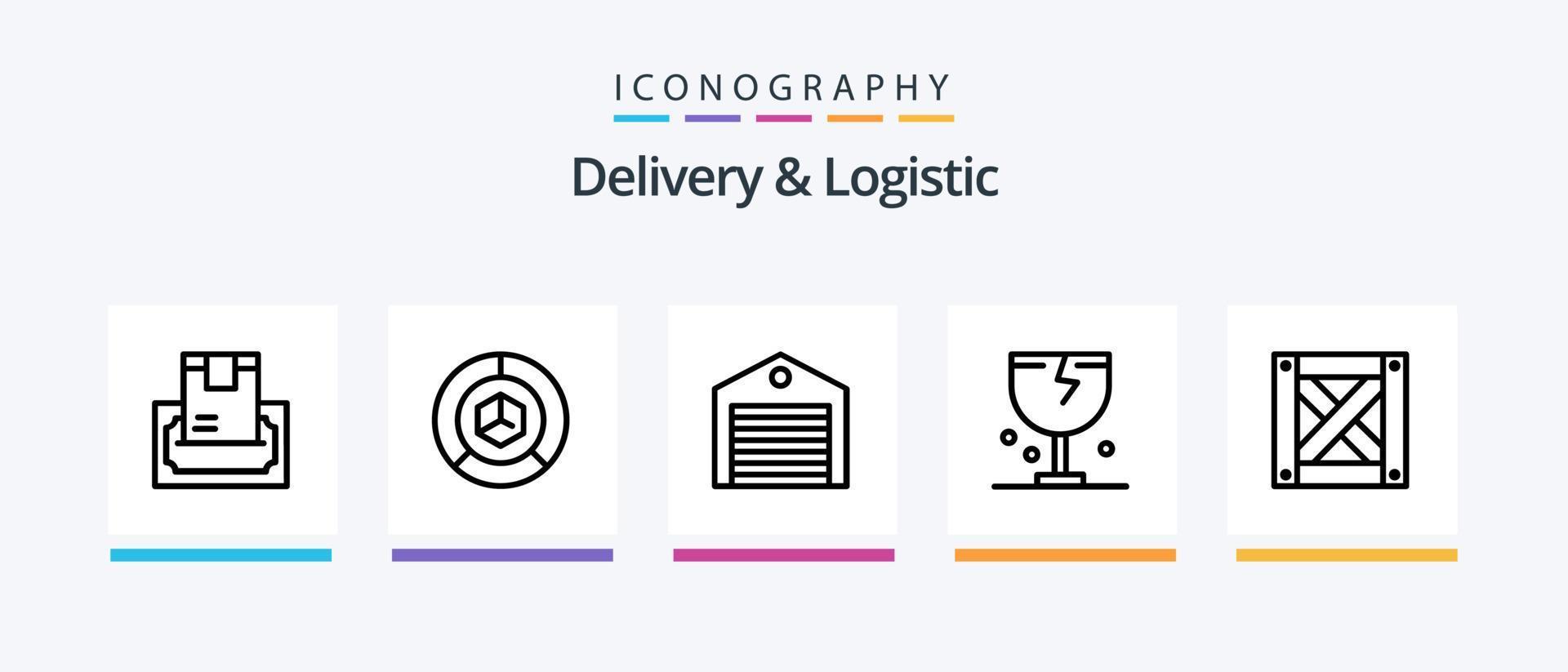 consegna e logistica linea 5 icona imballare Compreso logistico. scatola. forme. logistico. consegna. creativo icone design vettore