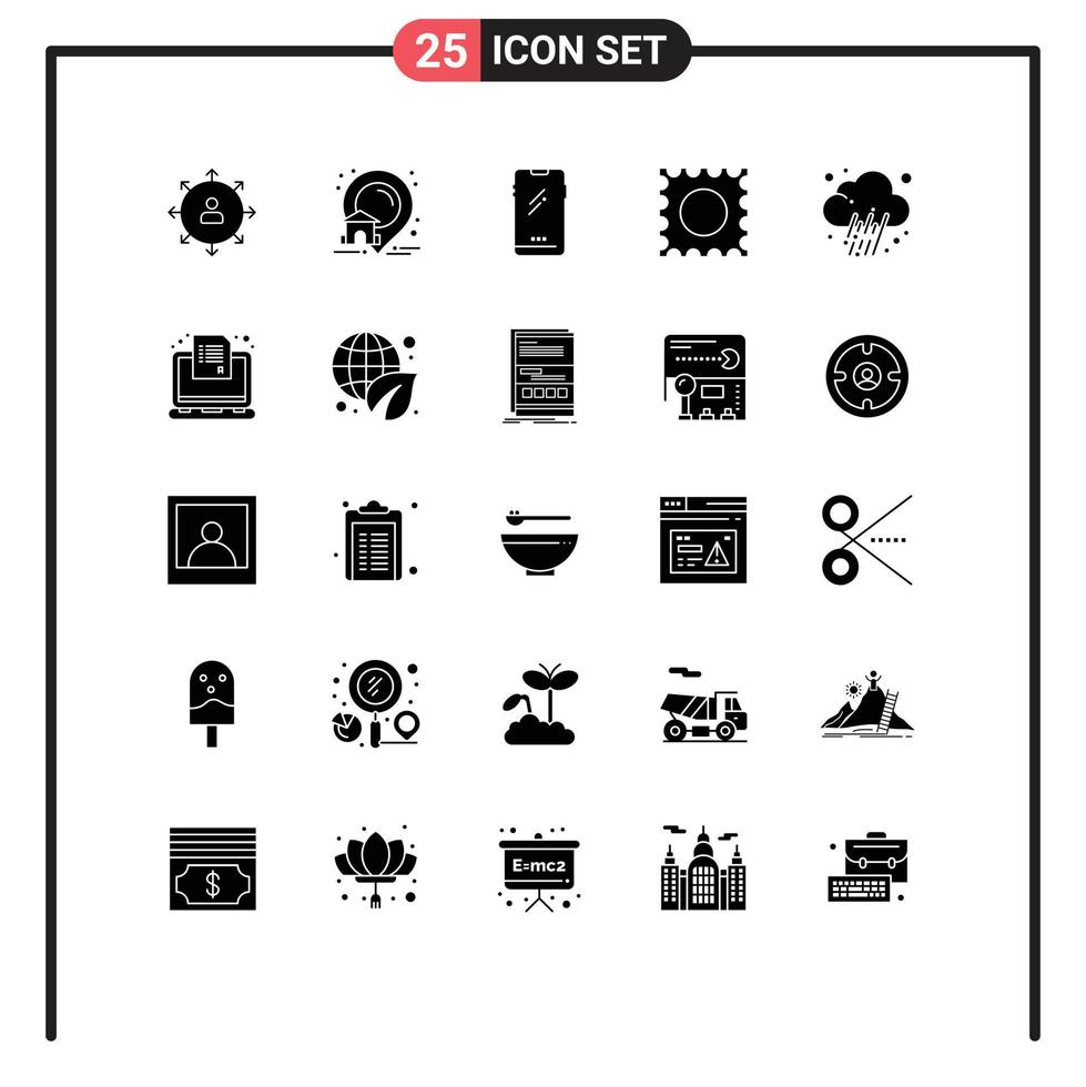 25 creativo icone moderno segni e simboli di lsd i phone Casa androide inteligente Telefono modificabile vettore design elementi