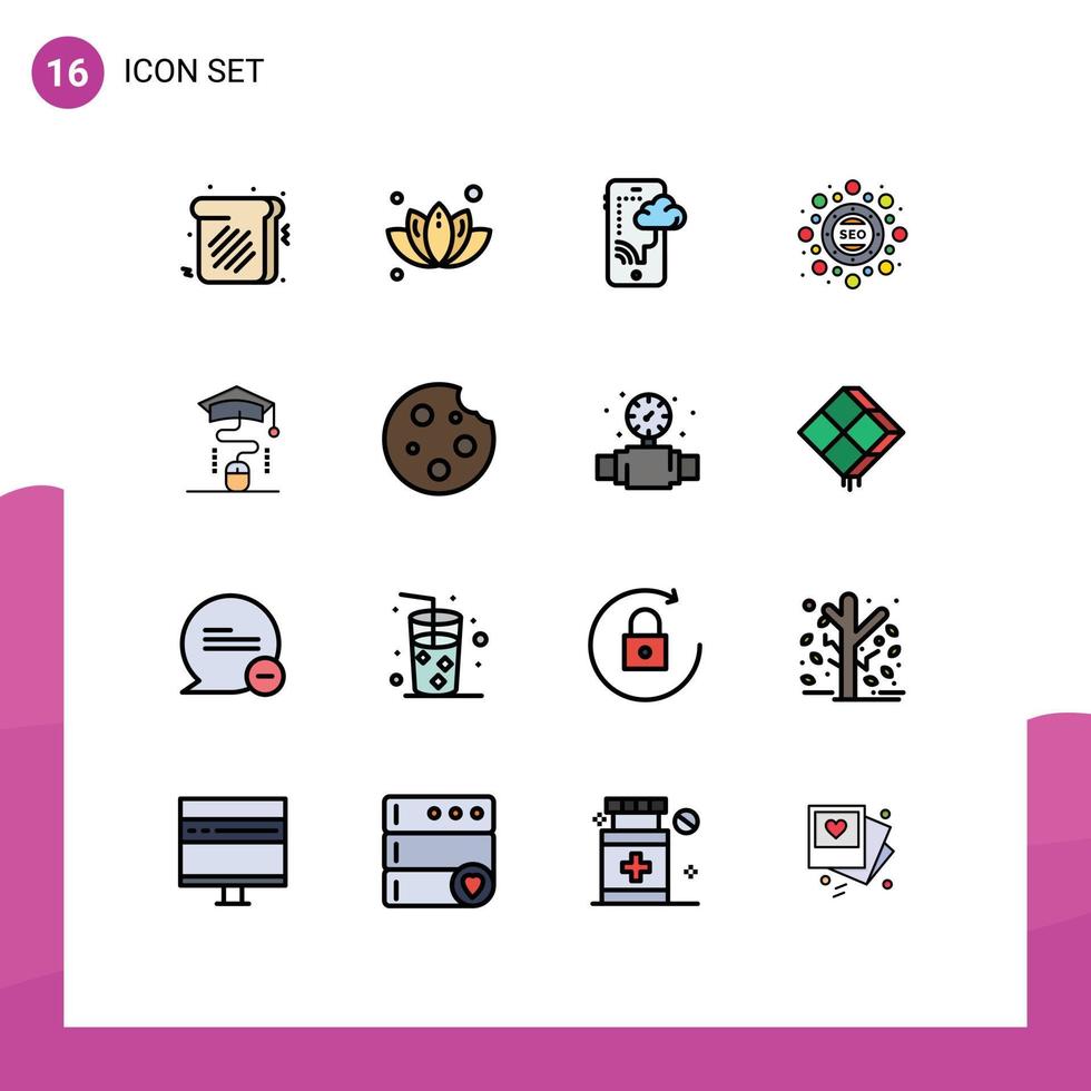 impostato di 16 moderno ui icone simboli segni per in linea topo connessione SEO pacchetto ottimizzazione modificabile creativo vettore design elementi