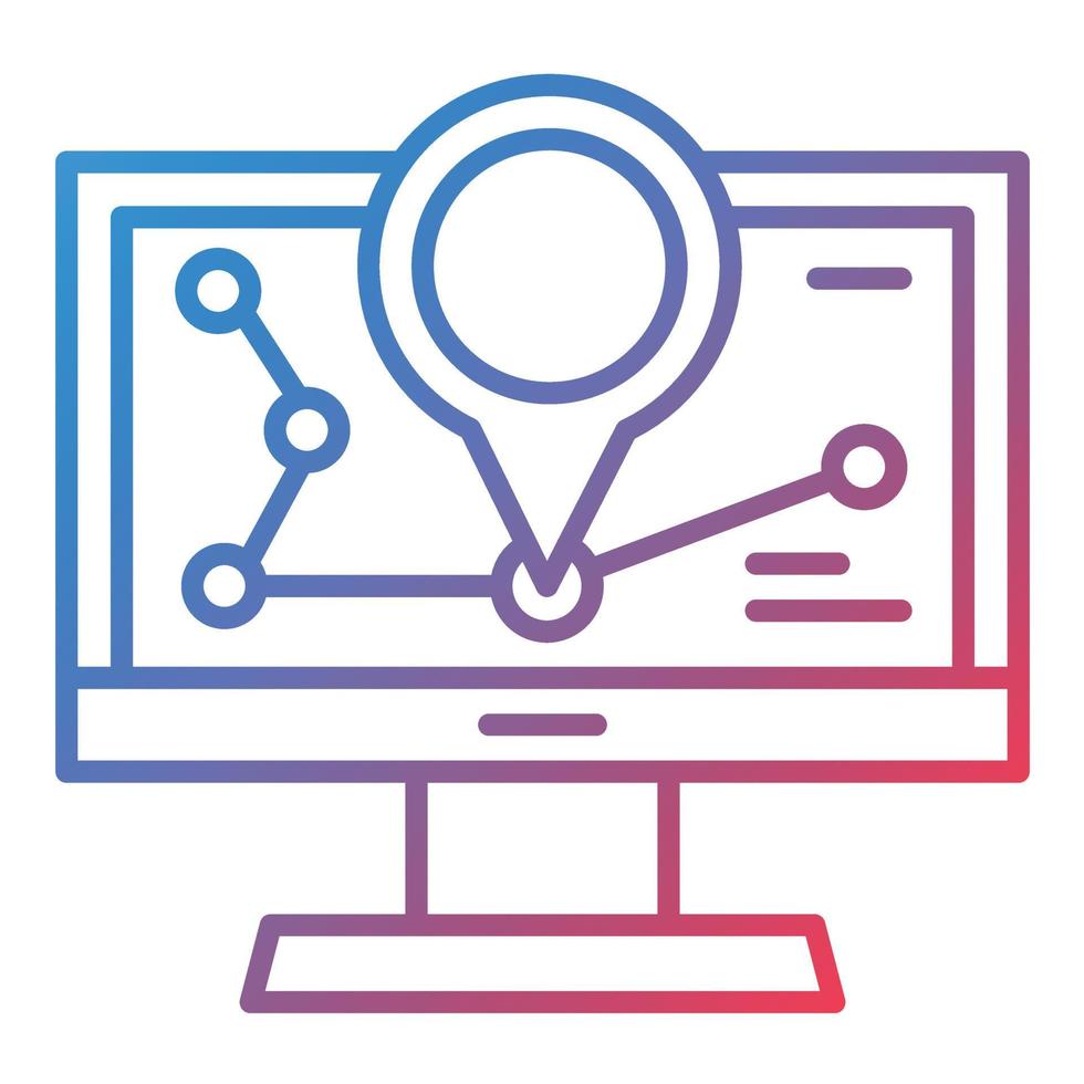 icona del gradiente della linea gps vettore