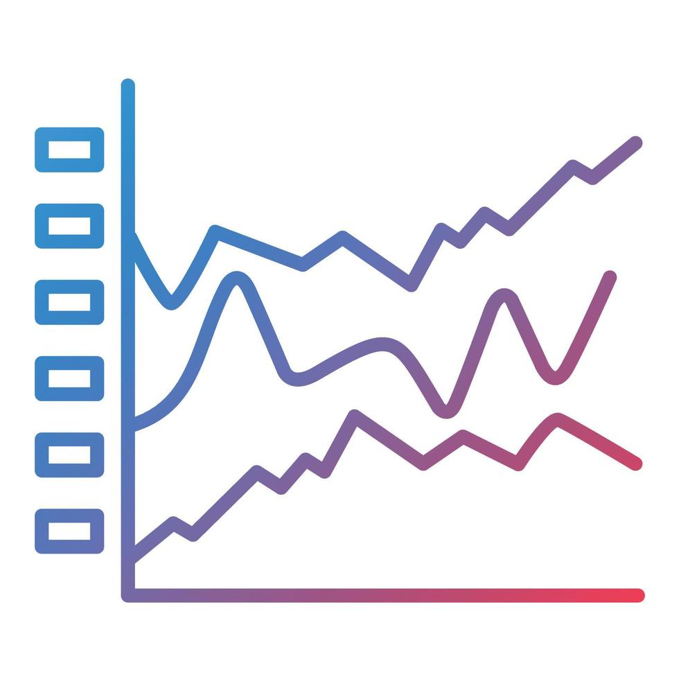 impilati grafico linea pendenza icona vettore