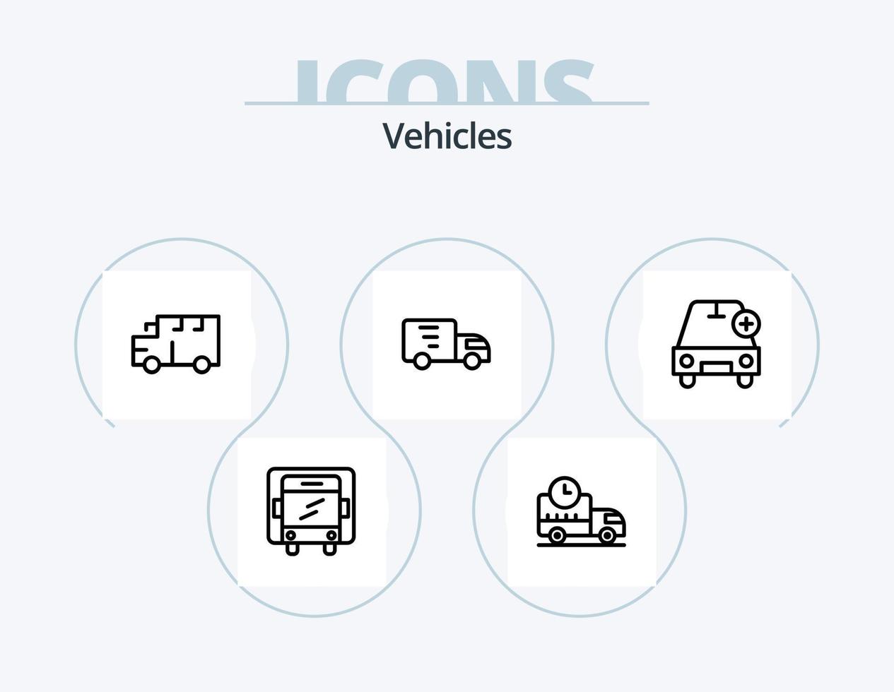 veicoli linea icona imballare 5 icona design. . camion. consegna. trasporto. consegna vettore
