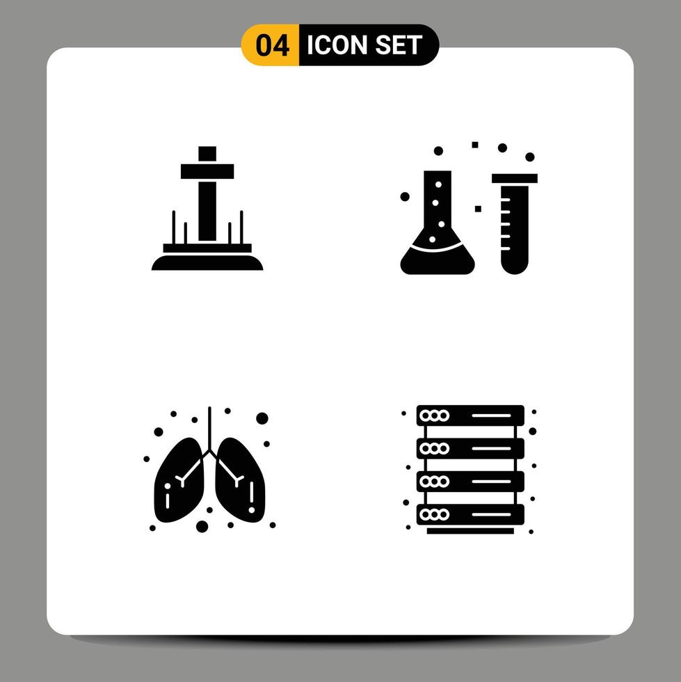 impostato di 4 moderno ui icone simboli segni per celebrazione cura Pasqua chimico industria polmoni modificabile vettore design elementi