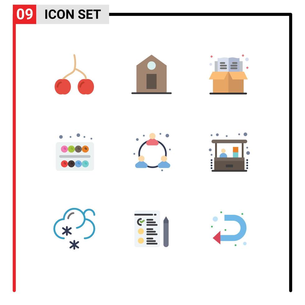 impostato di 9 commerciale piatto colori imballare per investimento utente formazione scolastica ragnatela scuola modificabile vettore design elementi