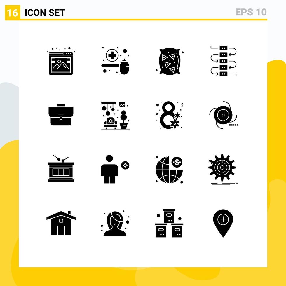 impostato di 16 moderno ui icone simboli segni per Astuccio virtuoso notizia in anticipo Nota Grano modificabile vettore design elementi