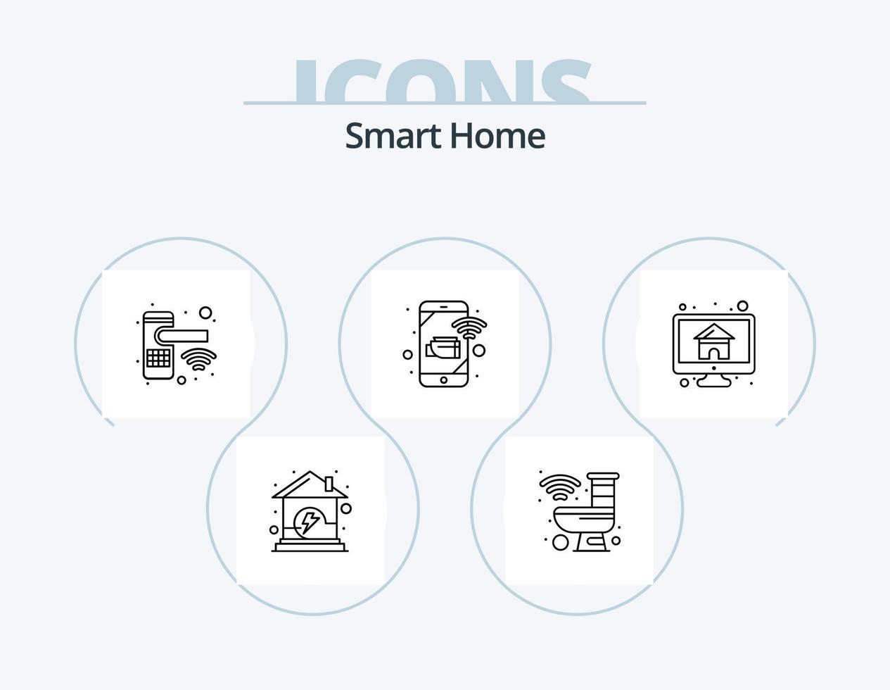 inteligente casa linea icona imballare 5 icona design. casa. ventilazione. eco Casa. cucina. scarico vettore