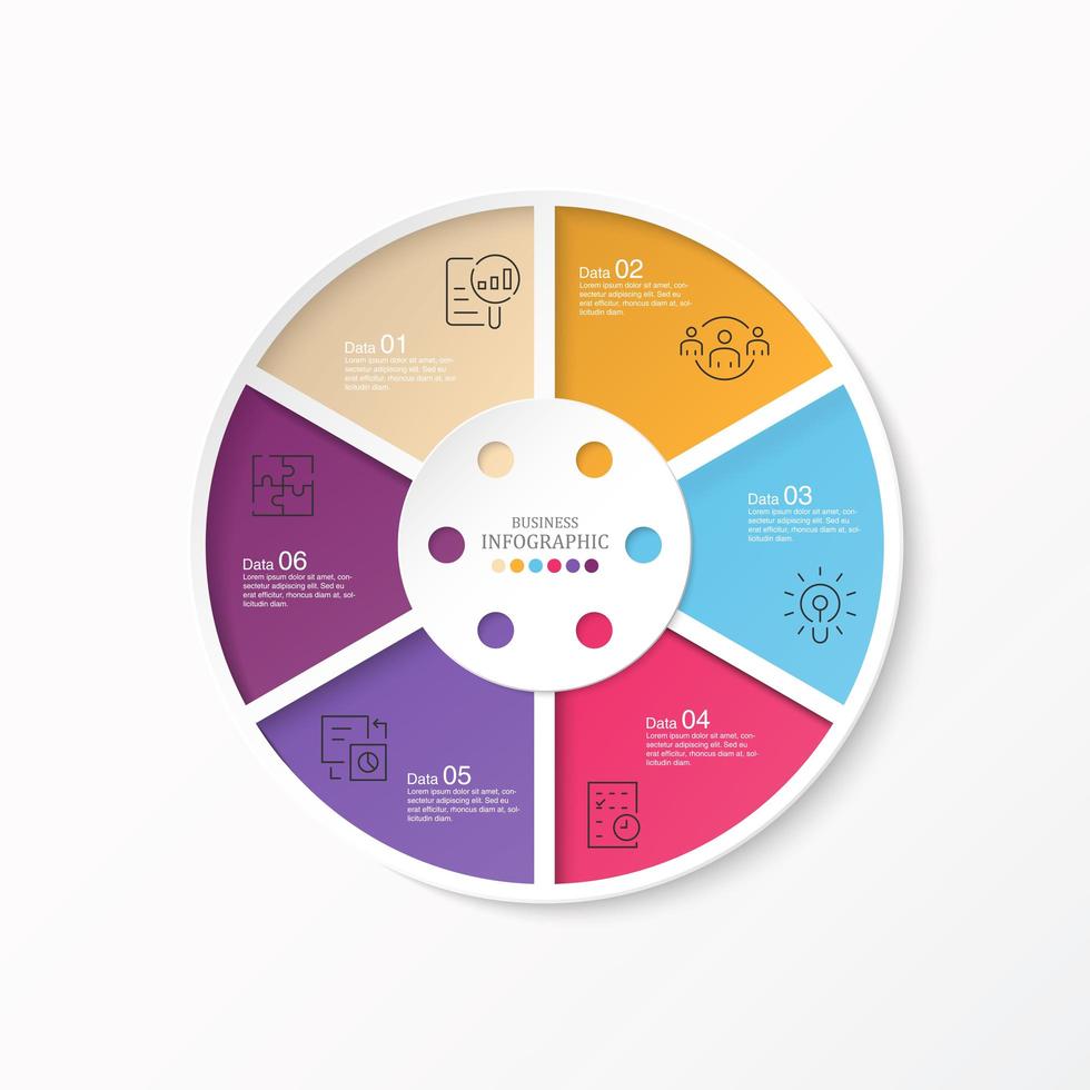 infografica rotonda con icone di affari vettore