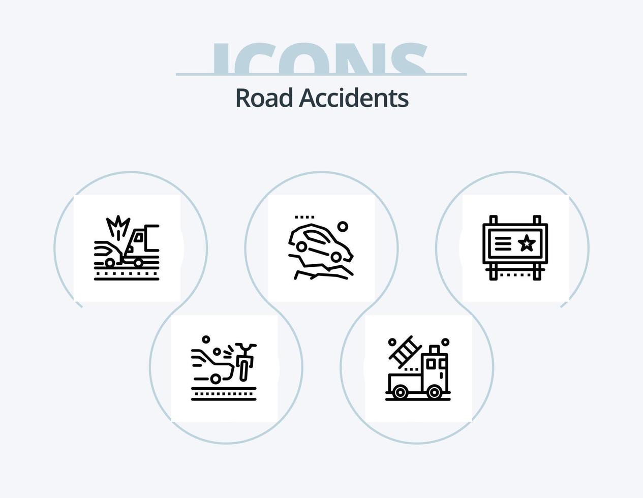 strada incidenti linea icona imballare 5 icona design. barriera. macchine. fermare. macchina. strada vettore