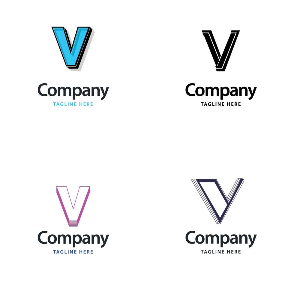 lettera v grande logo imballare design creativo moderno loghi design per il tuo attività commerciale vettore