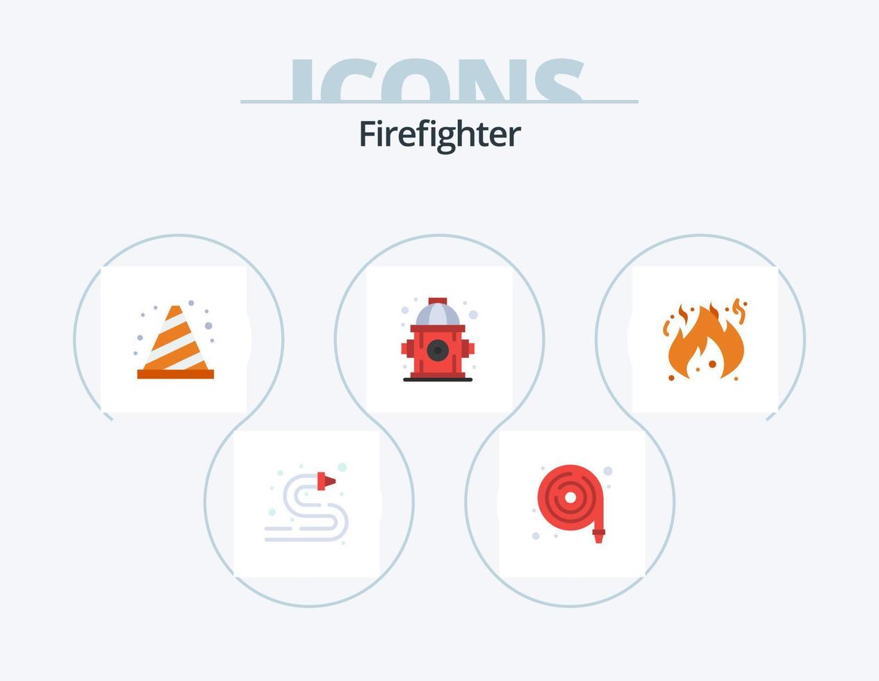 pompiere piatto icona imballare 5 icona design. . . cartello. fiamma. Pericolo vettore