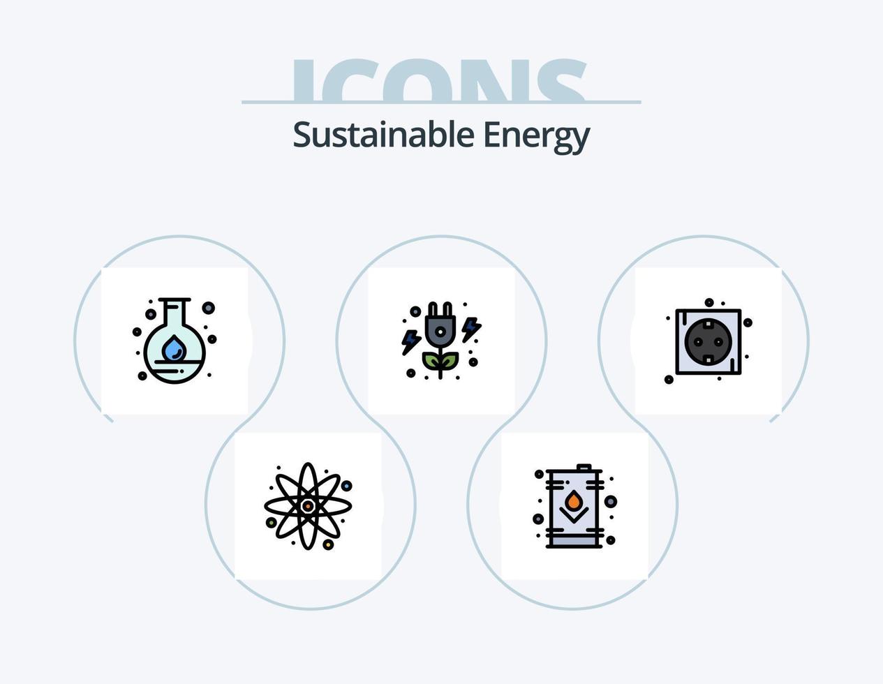 sostenibile energia linea pieno icona imballare 5 icona design. pianta. eco. elettricità. potenza. energia vettore