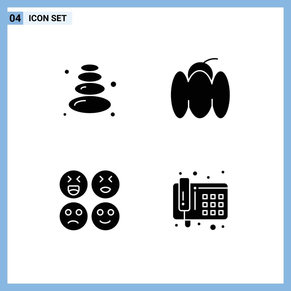 moderno impostato di solido glifi pittogramma di sauna triste campana verdure Telefono modificabile vettore design elementi