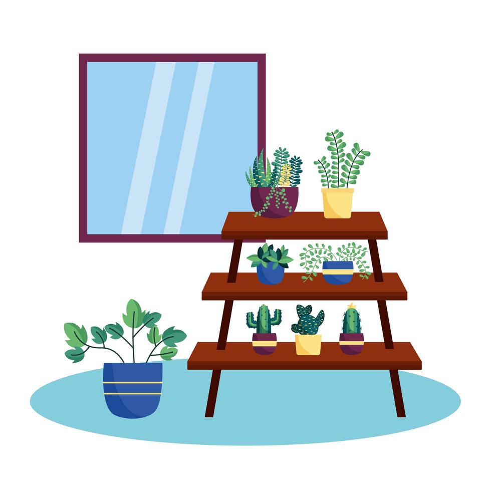 piante e mobili disegno vettoriale