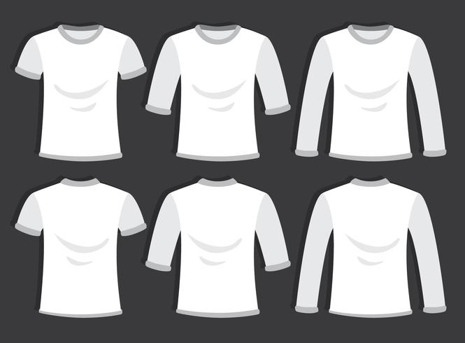 Vettore in bianco del modello della maglietta in bianco