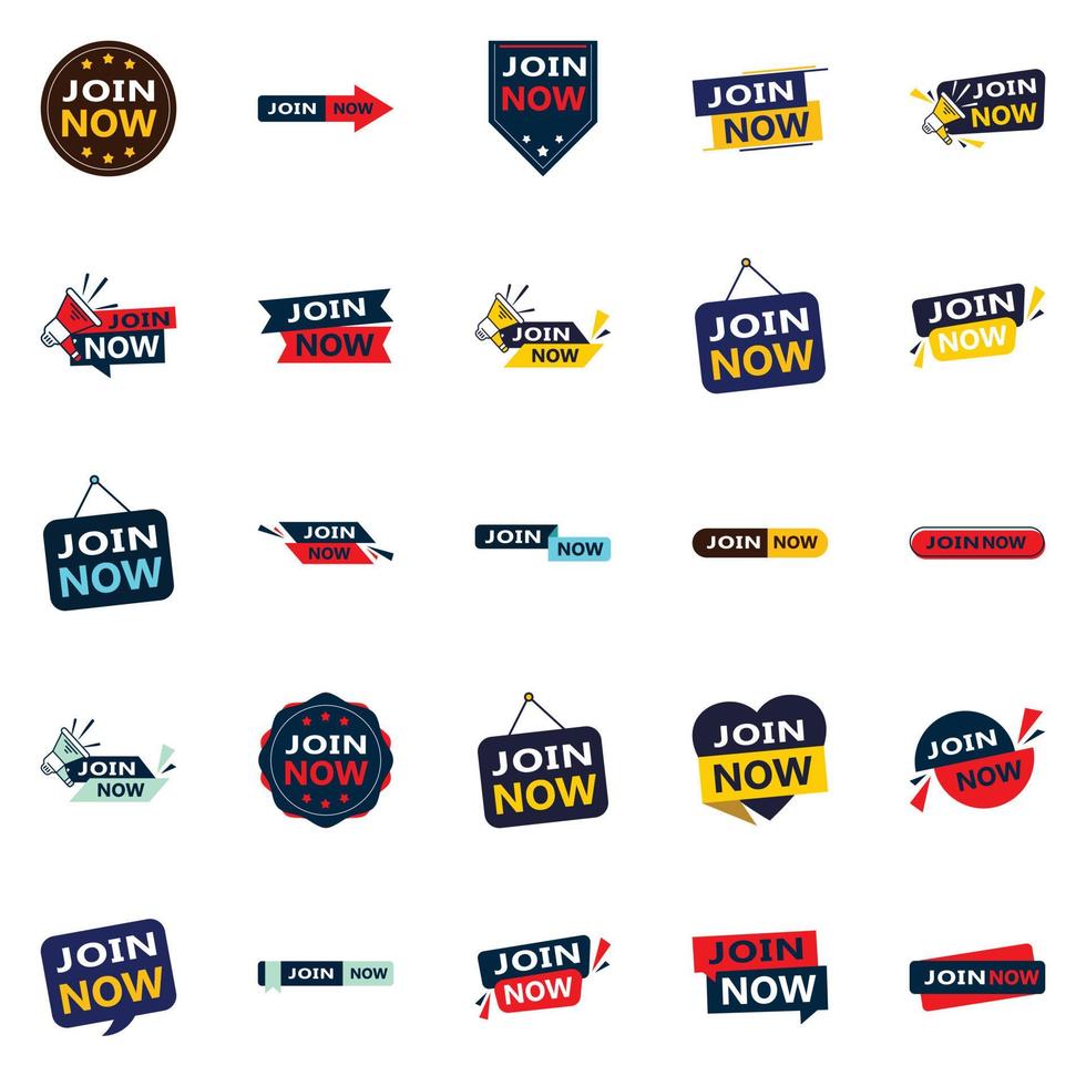 25 versatile tipografico banner per promozione unendo nel diverso contesti vettore