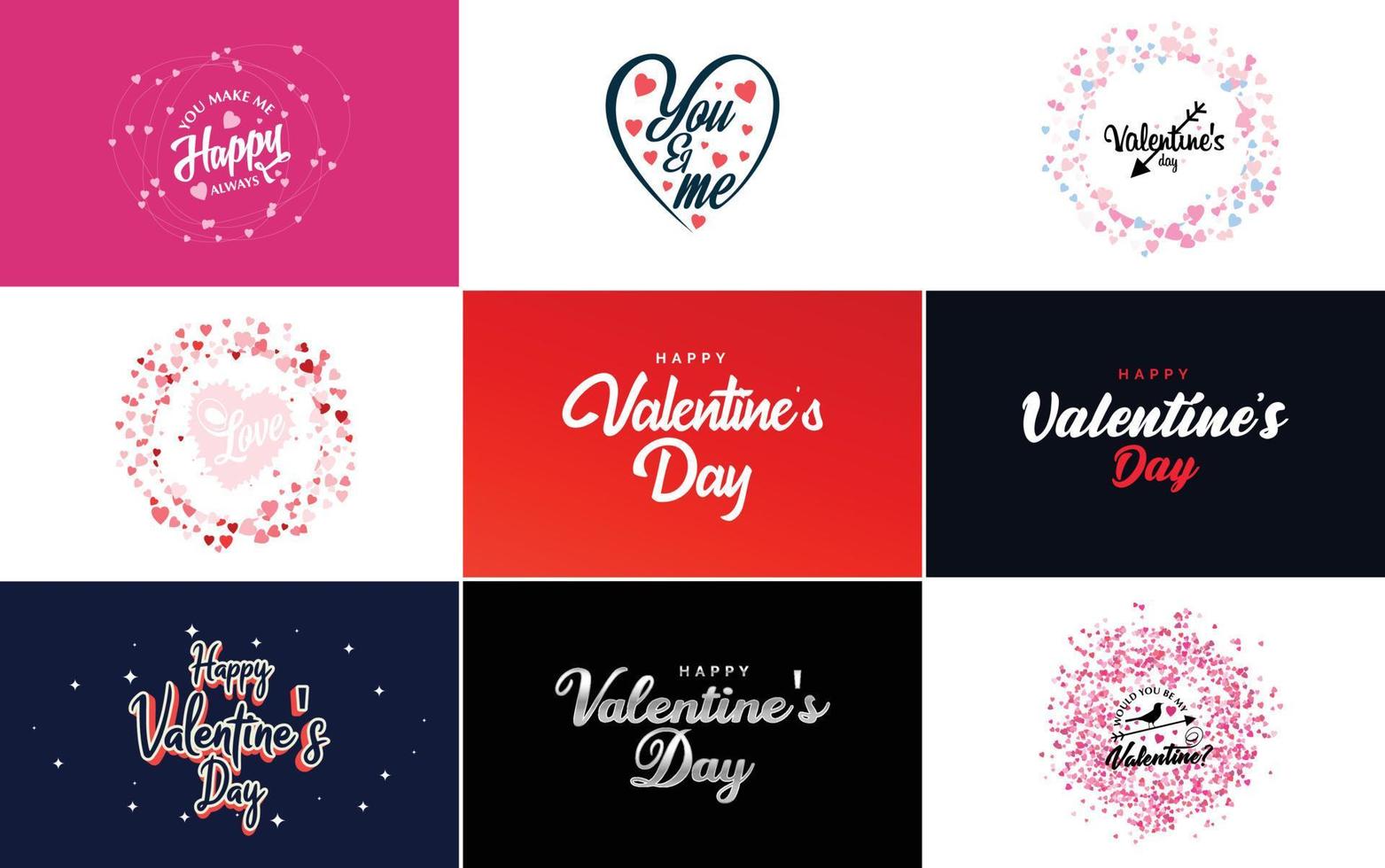 contento San Valentino giorno tipografia design con un' acquerello struttura e un' a forma di cuore ghirlanda vettore