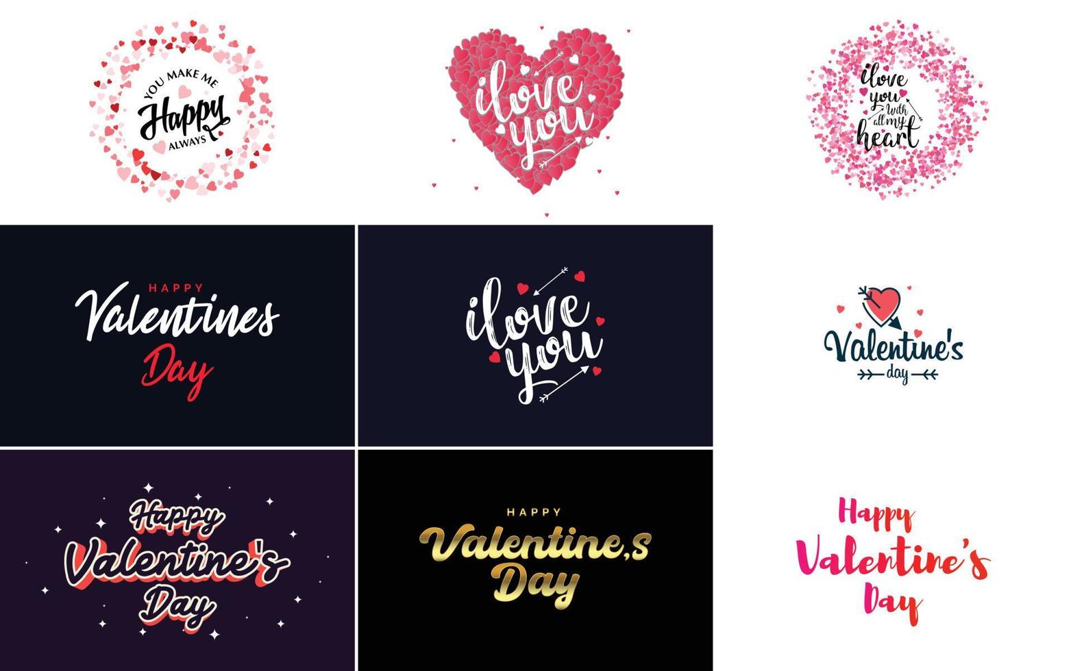 contento San Valentino giorno disegnato a mano lettering vettore illustrazione adatto per uso nel design di volantini. inviti. manifesti. opuscoli. e banner