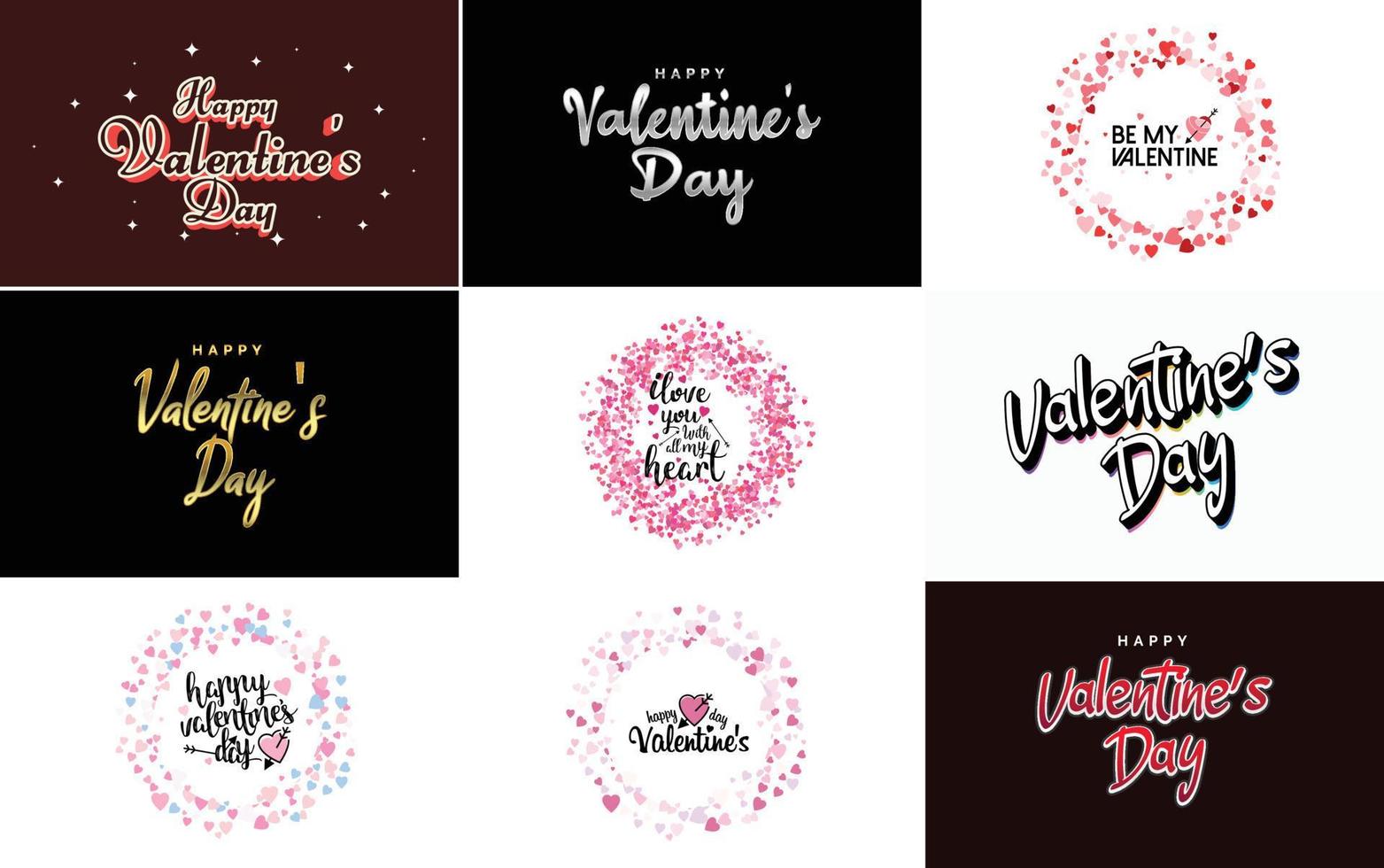 contento San Valentino giorno disegnato a mano lettering vettore illustrazione adatto per uso nel design di volantini. inviti. manifesti. opuscoli. e banner