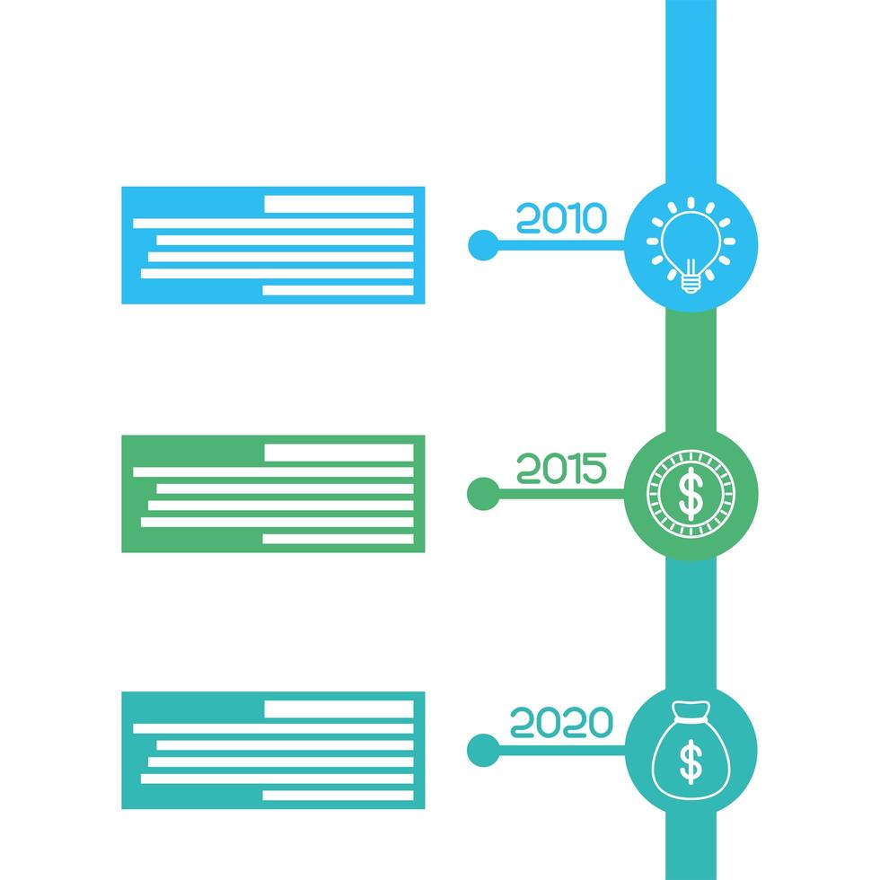 affari infografica con icone anni vettore