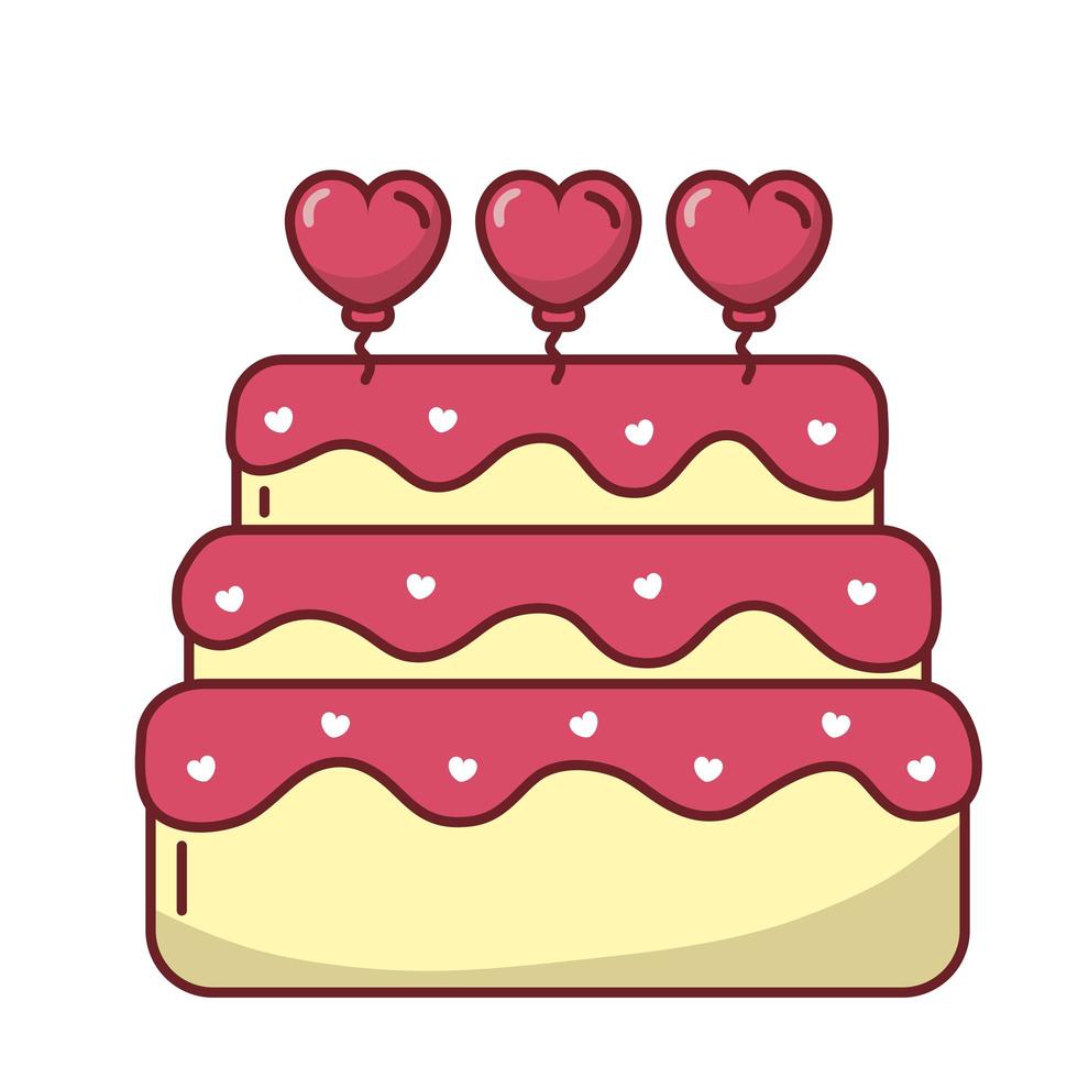 amore cuori torta disegno vettoriale