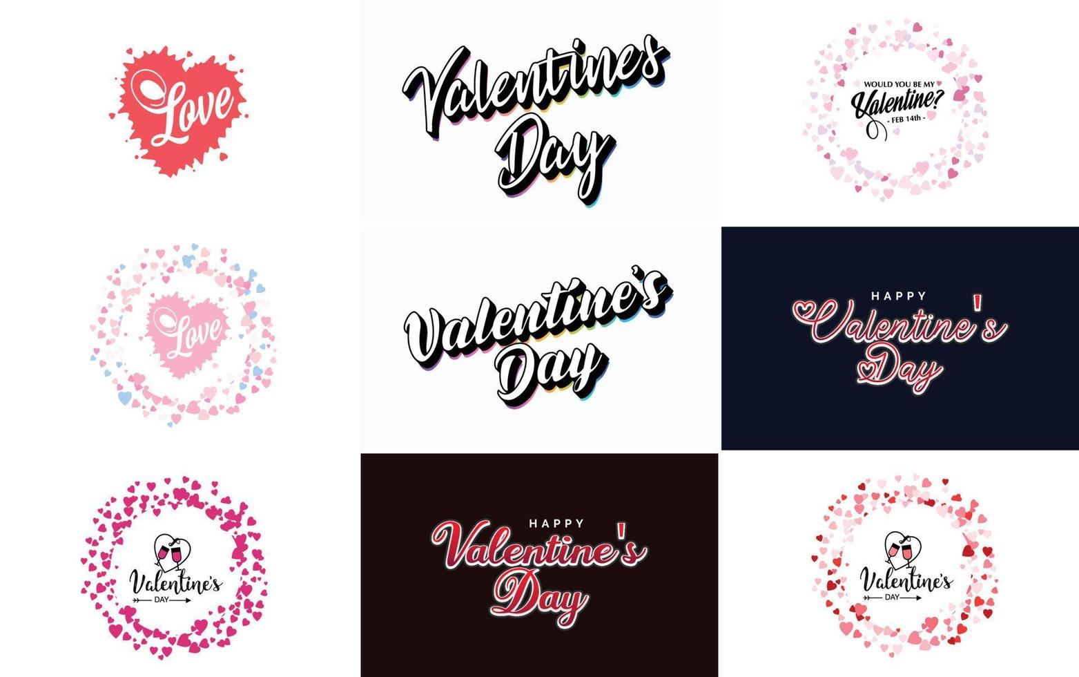 contento San Valentino giorno disegnato a mano lettering vettore illustrazione adatto per uso nel design di volantini. inviti. manifesti. opuscoli. e banner