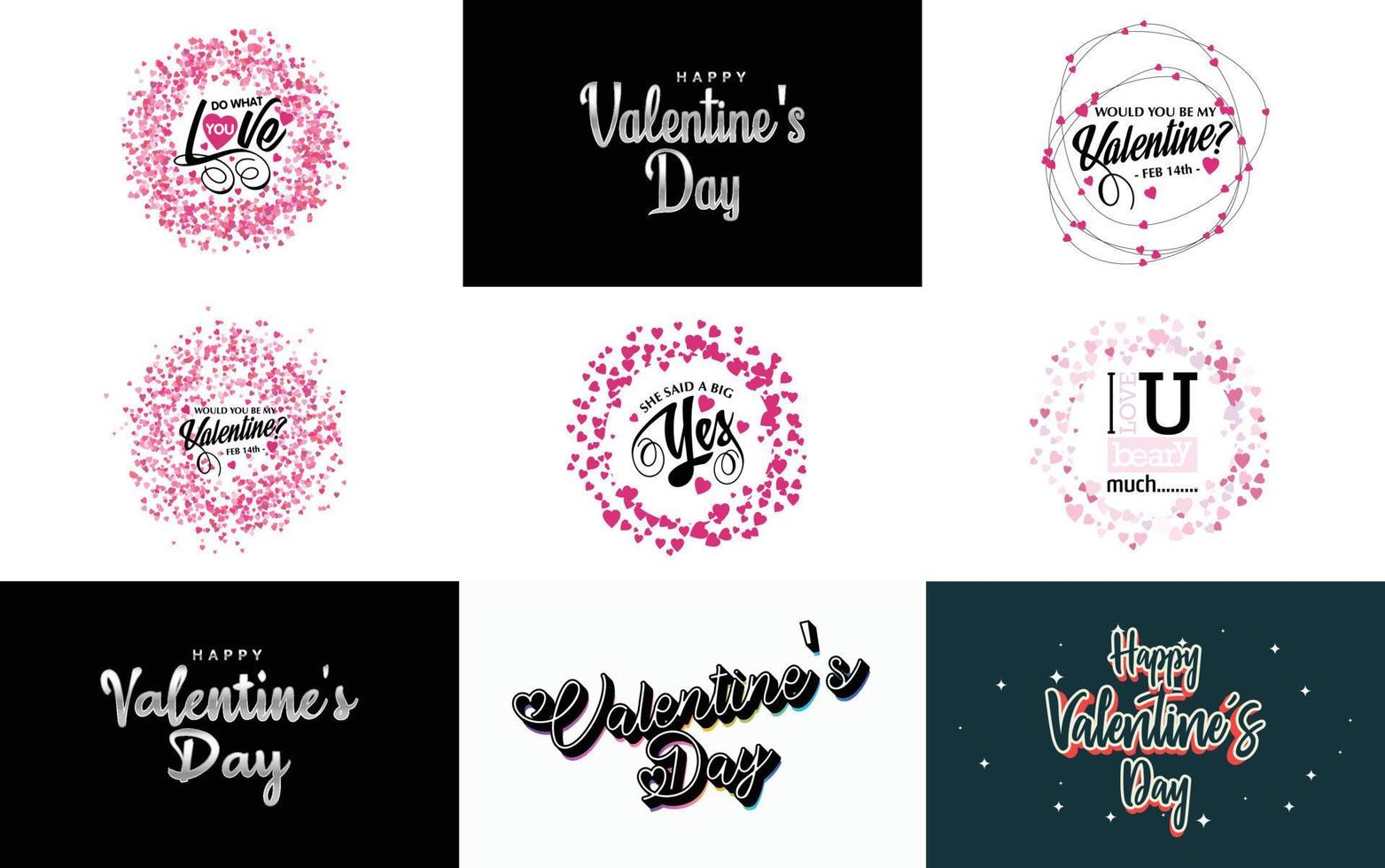 contento San Valentino giorno saluto carta modello con un' floreale tema e un' rosa colore schema vettore