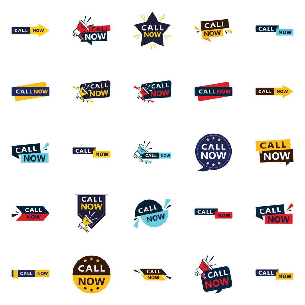 25 versatile tipografico banner per promozione chiamata nel diverso contesti vettore