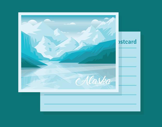 Cartolina dall'illustrazione dell'Alaska vettore