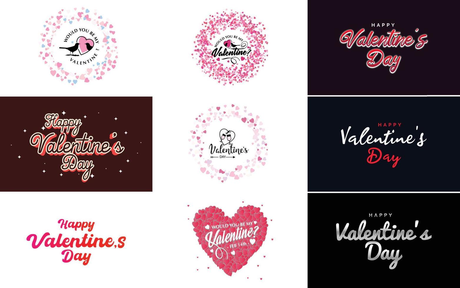 contento San Valentino giorno tipografia design con un' a forma di cuore Palloncino e un' pendenza colore schema vettore