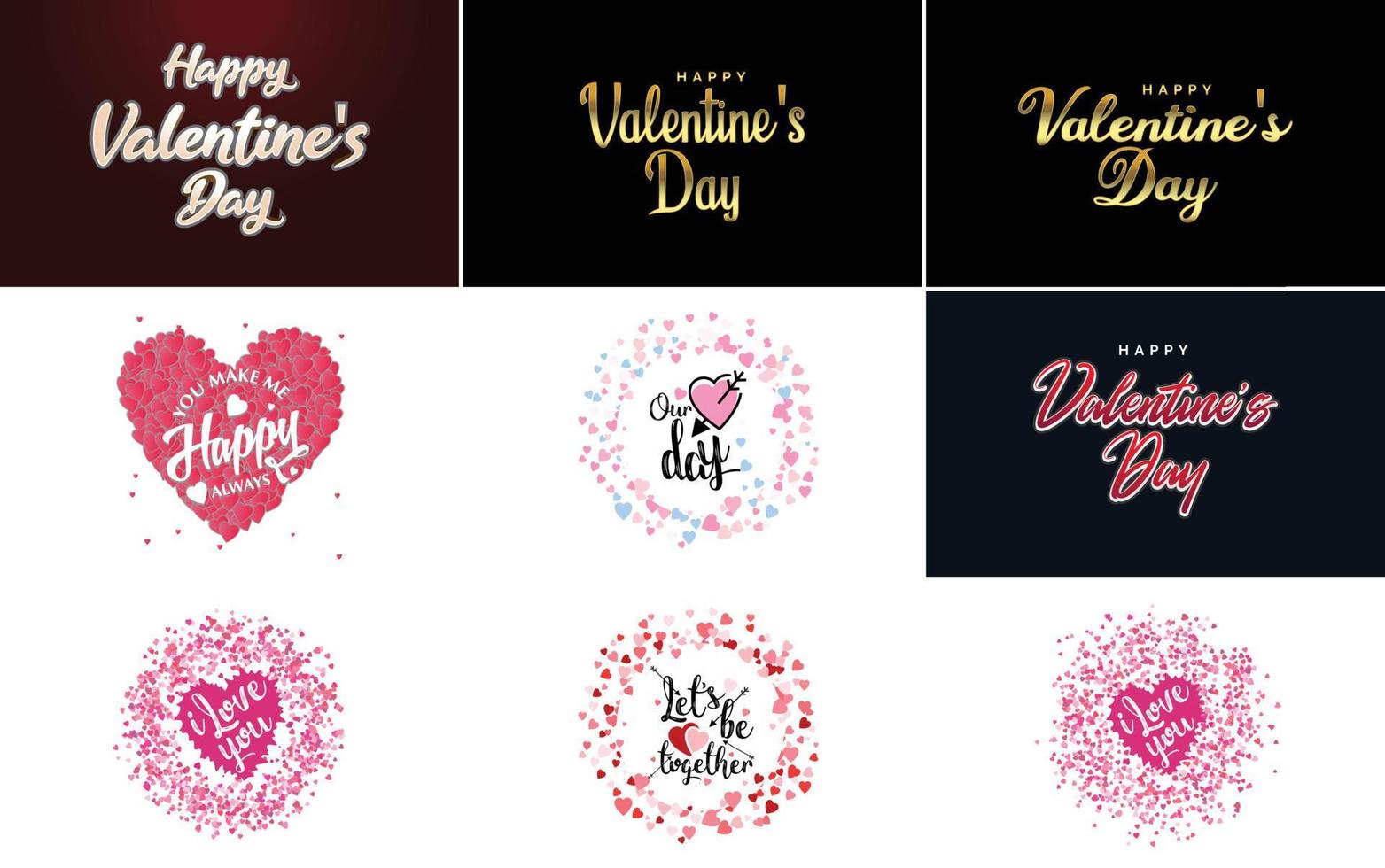contento San Valentino giorno saluto carta modello con un' floreale tema e un' rosa colore schema vettore