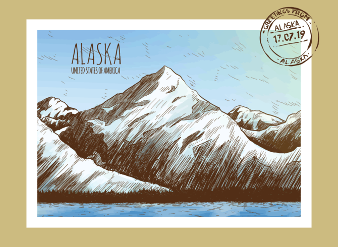 Cartoline dall'Alaska vettore