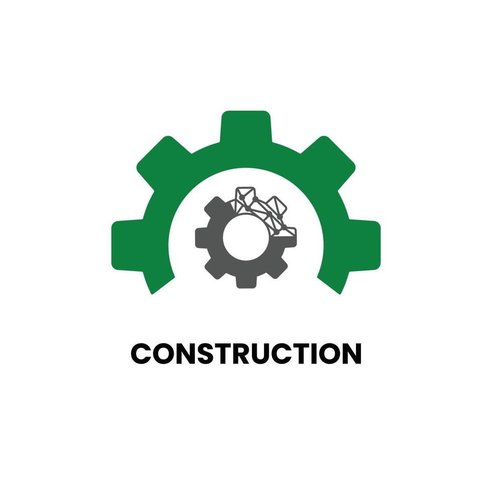 gratuito vettore scavatrice e costruzione logo con edifici
