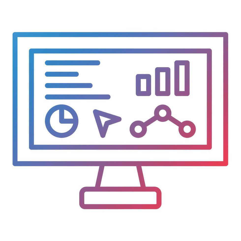 icona del gradiente della linea di monitoraggio vettore