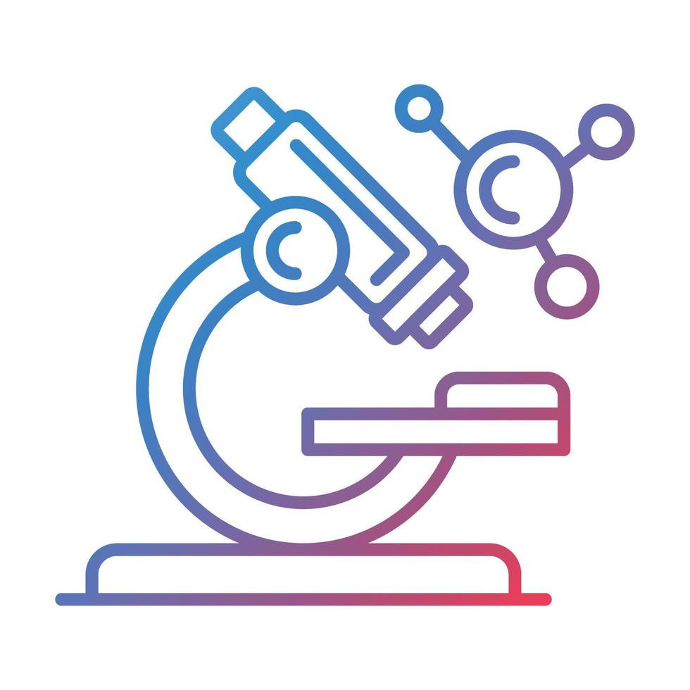 icona del gradiente della linea del microscopio vettore