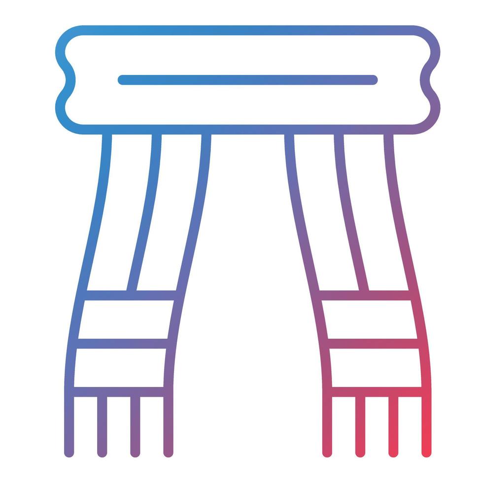 icona del gradiente della linea della sciarpa vettore