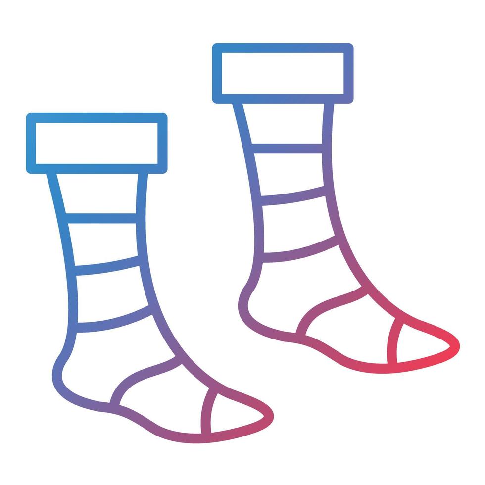 icona del gradiente della linea dei calzini vettore