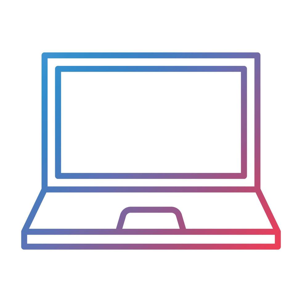 icona del gradiente della linea del laptop vettore