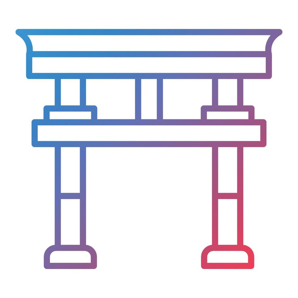 torii cancello linea pendenza icona vettore