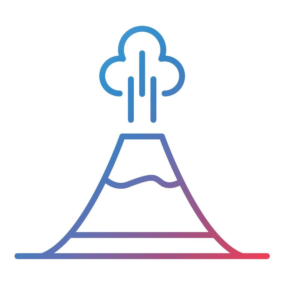 vulcano linea pendenza icona vettore