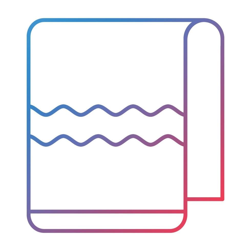 icona del gradiente della linea dell'asciugamano vettore