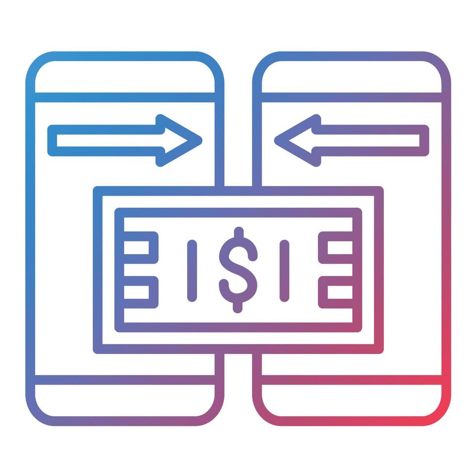 icona del gradiente della linea di trasferimento di denaro vettore
