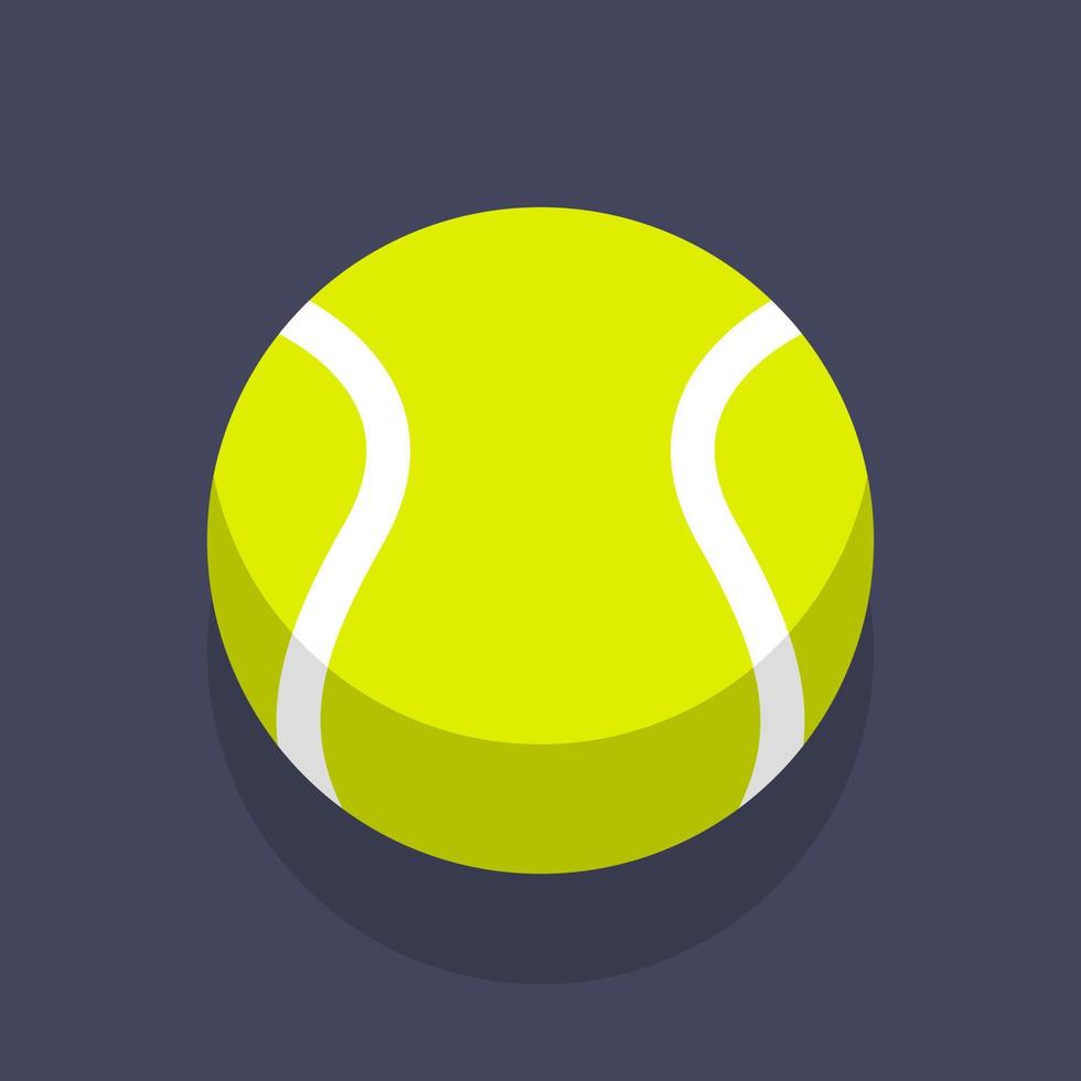 cartone animato tennis palla piatto gli sport oggetto isolato vettore illustrazione