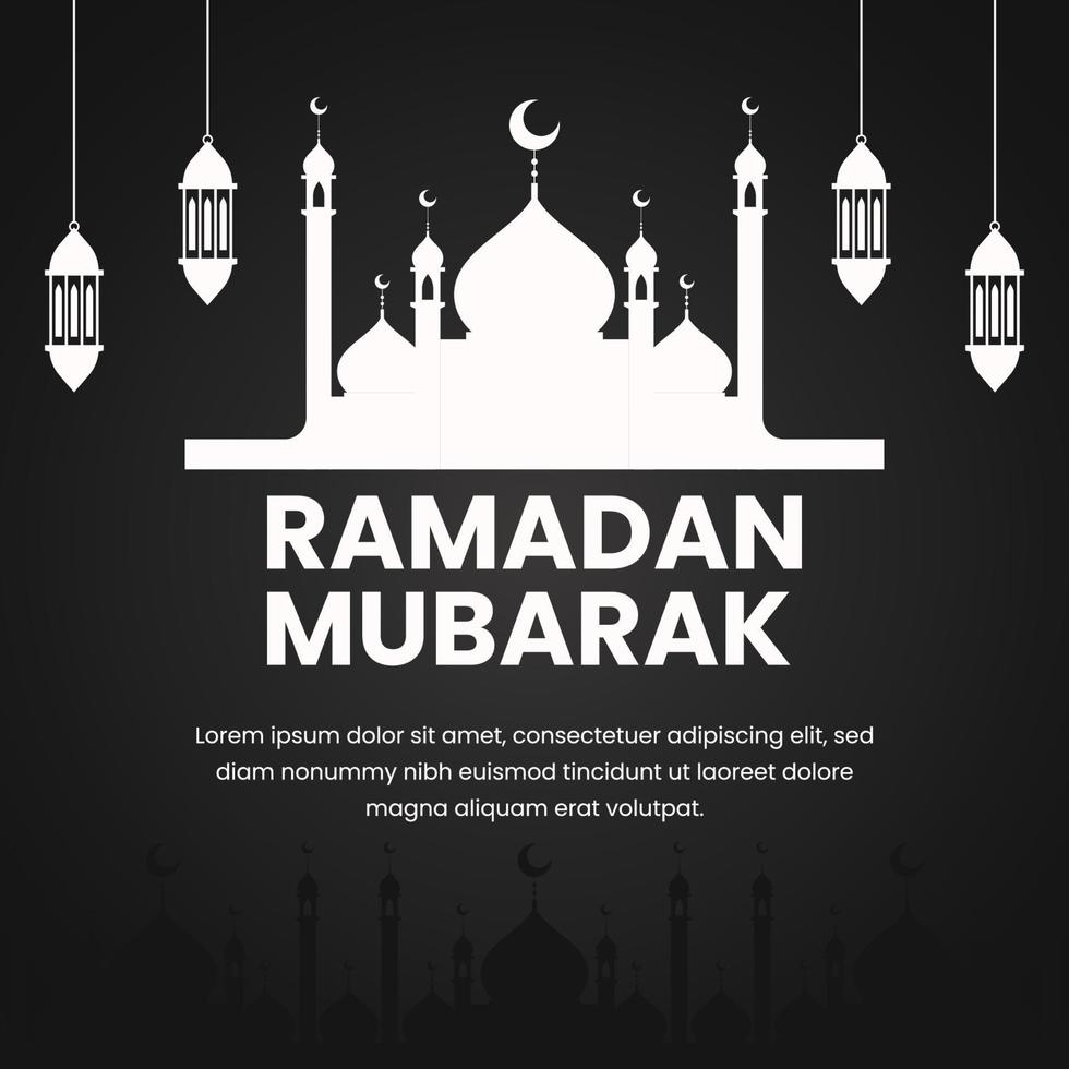 Ramadan bandiera illustrazione nel piatto design vettore