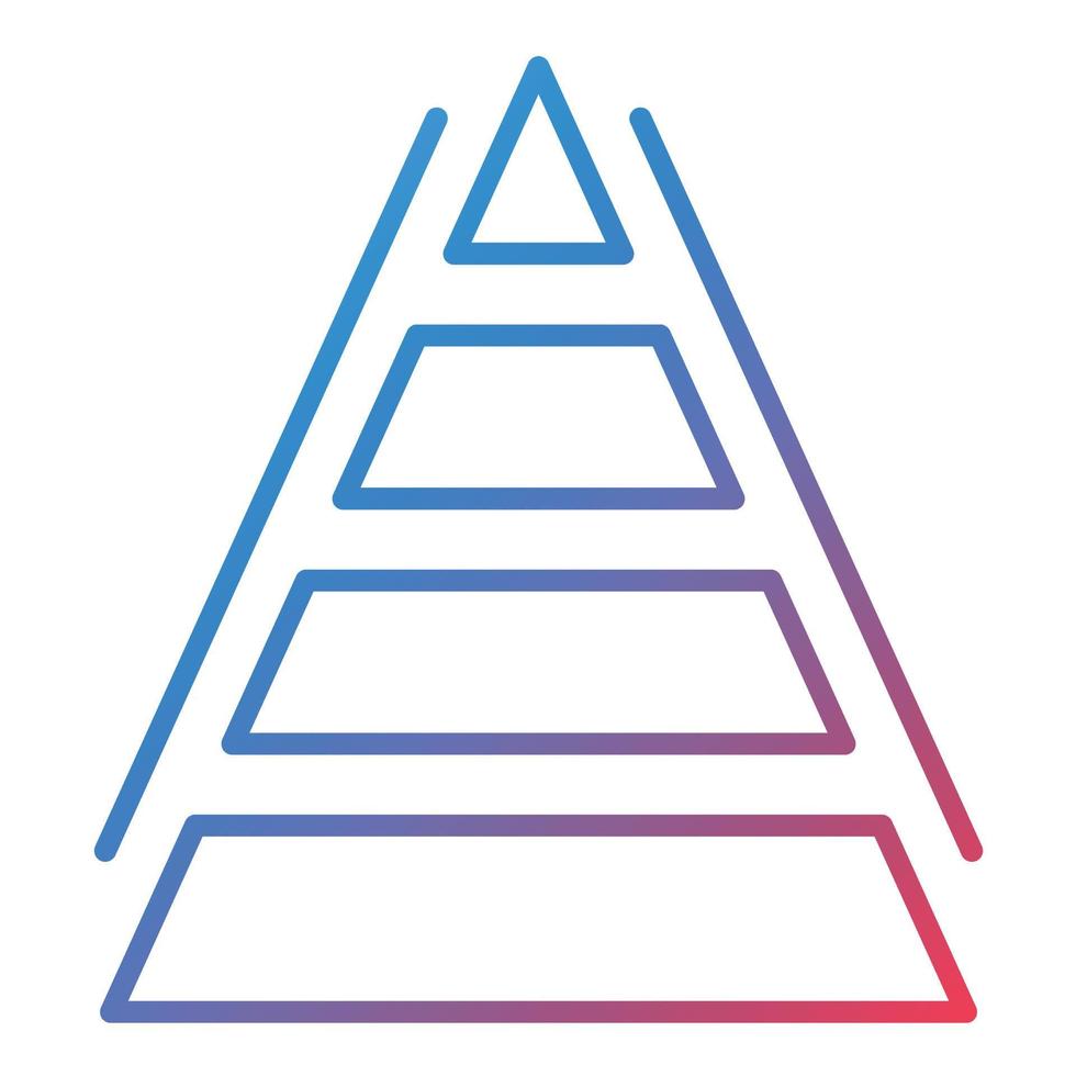 piramide grafico linea pendenza icona vettore