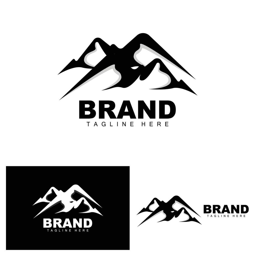 montagna logo, vettore montagna arrampicata, avventura, design per arrampicata, arrampicata attrezzatura, e marca con montagna logo