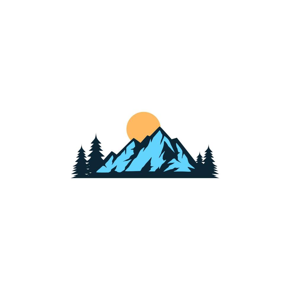 montagna vettore logo design. montagna scalatore.