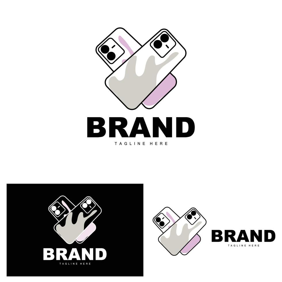 smartphone logo, moderno elettronica vettore, smartphone negozio disegno, elettronico merce vettore