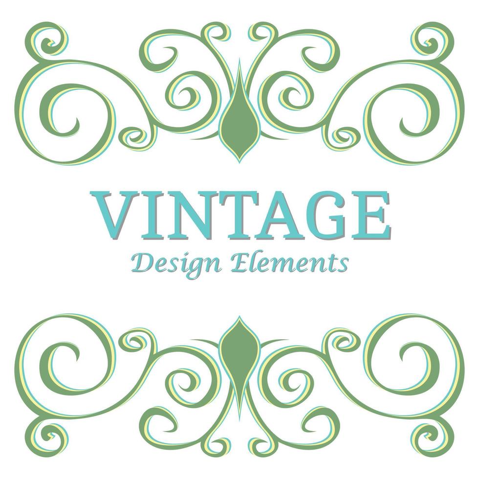 calligrafico design elementi e pagina decorazione. verde Vintage ▾ floreale elementi per design. vettore decorativo design elementi.