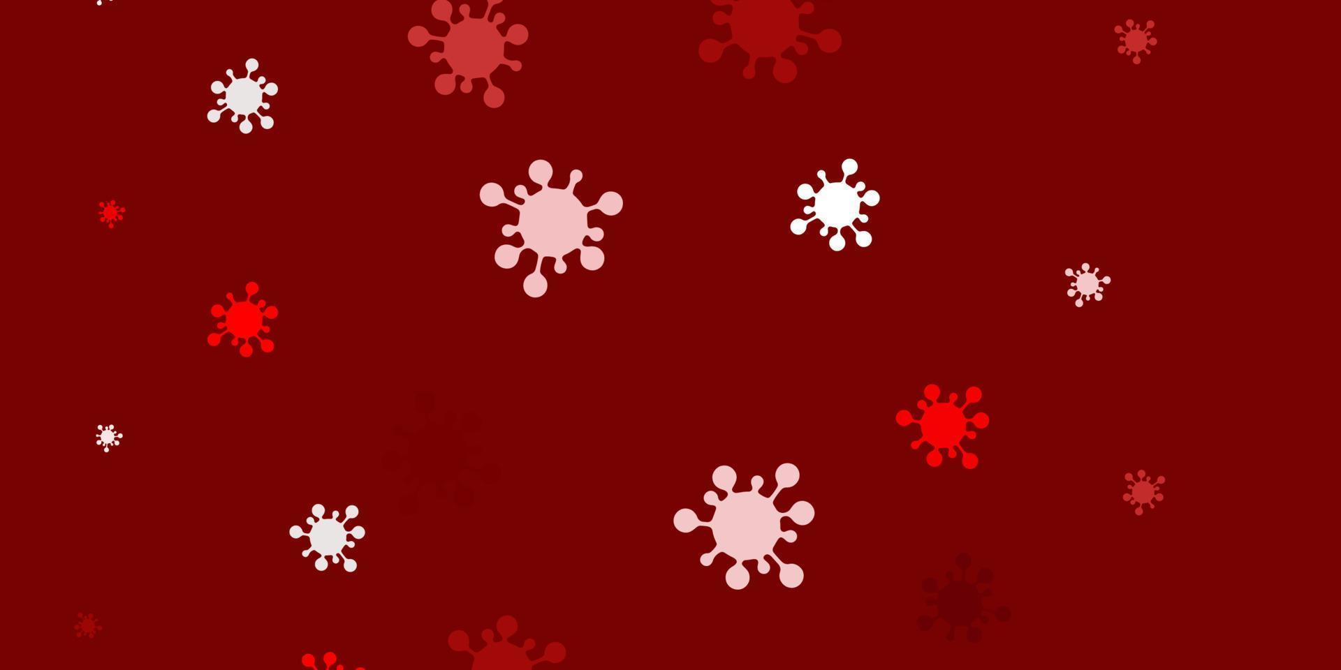 modello vettoriale rosso chiaro con elementi di coronavirus.