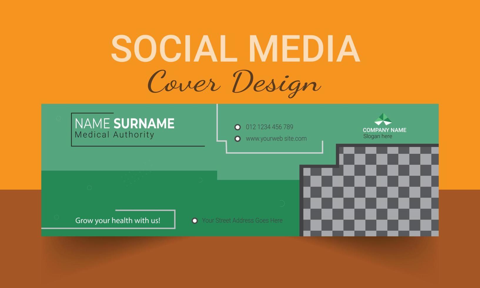 sociale media copertina o e-mail firma design vettore